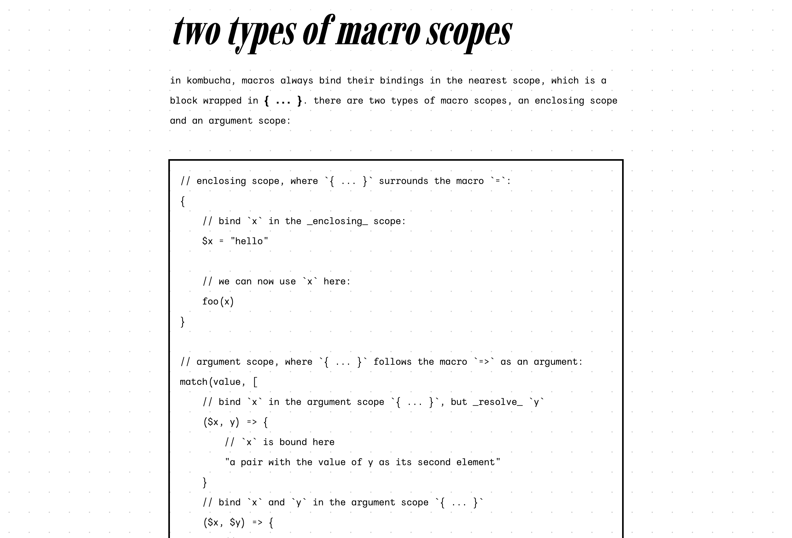 website pre element before