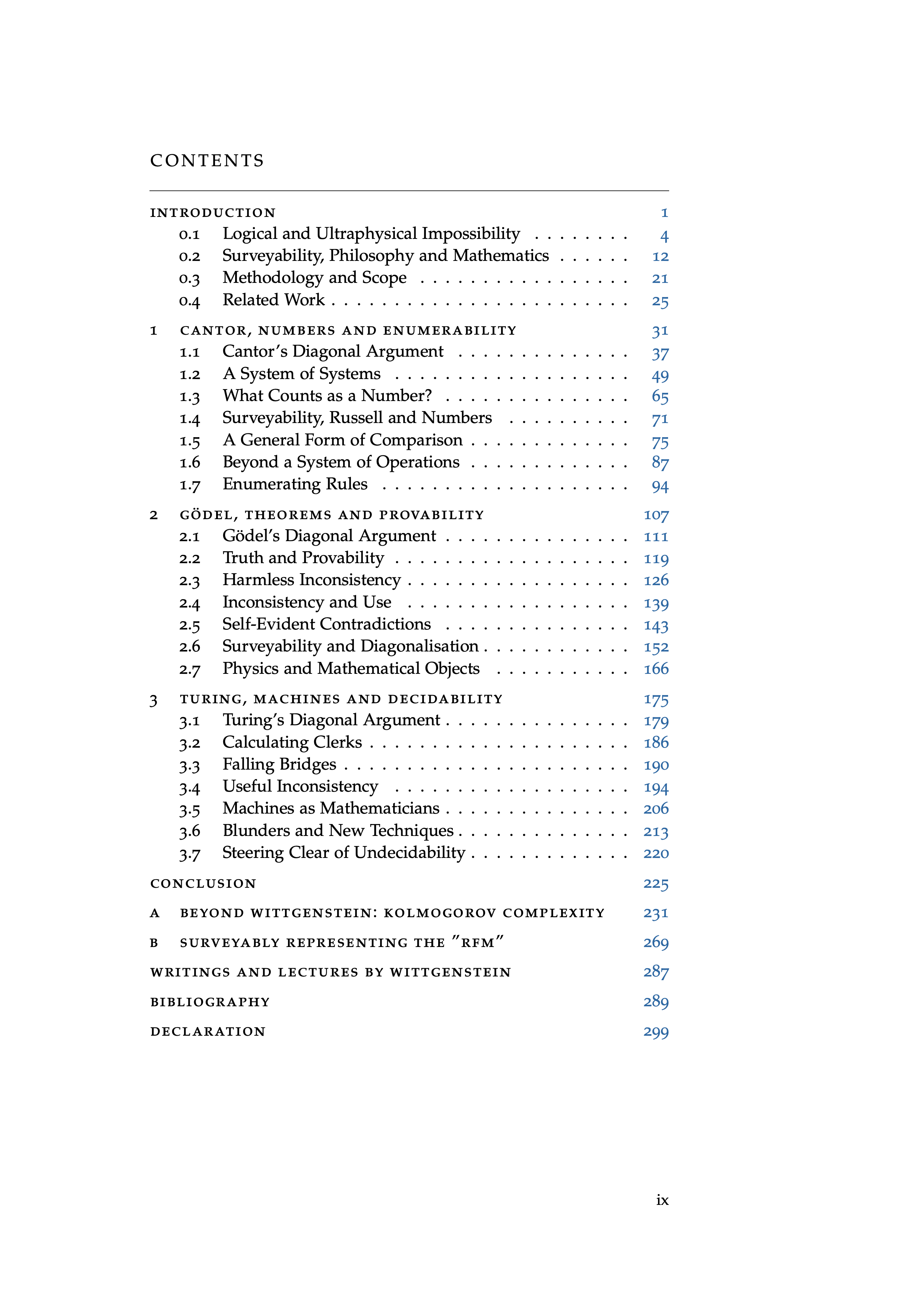 Dissertation Table of Contents